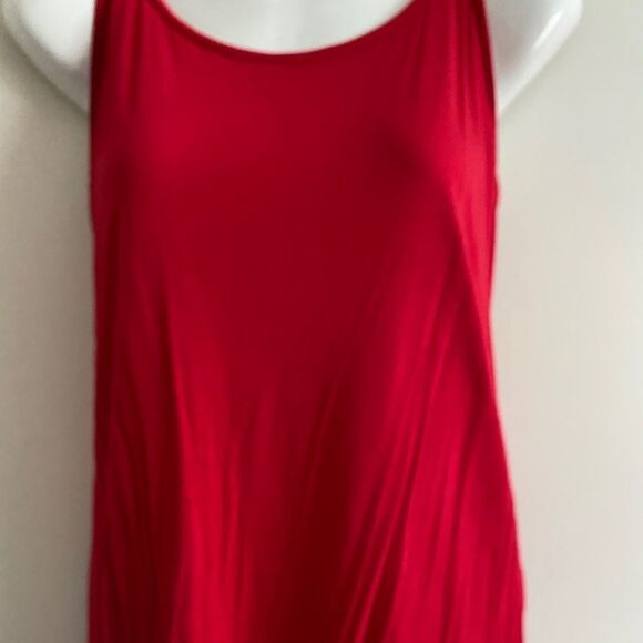 Sheer Pink & Red Heart Print Long Sleeve Tunic/Red Camisole - Picture 5 of 5